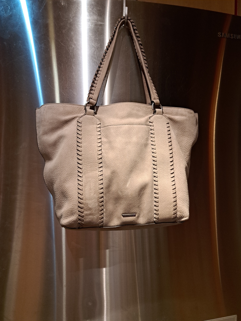 Rebecca Minkoff Pebbled Nubuck Tote in Light Taupe